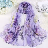 Women's Casual Flower Polyester Chiffon Scarves & Gloves sku image 3
