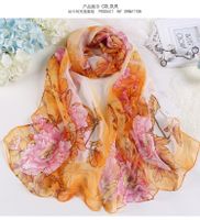 Women's Casual Flower Polyester Chiffon Scarves & Gloves main image 2