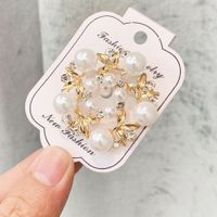 Luxueux Fleur Alliage Incruster Perles Artificielles Strass Femmes Broches main image 5