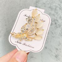 Luxurious Flower Alloy Inlay Artificial Pearls Rhinestones Women's Brooches sku image 21