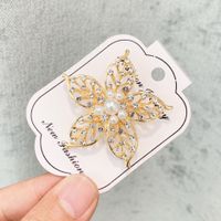Luxurious Flower Alloy Inlay Artificial Pearls Rhinestones Women's Brooches sku image 20