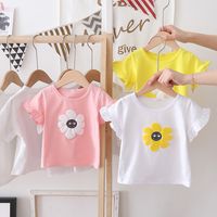 Cute Flower Cotton T-shirts & Blouses main image 1
