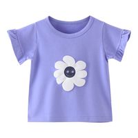 Cute Flower Cotton T-shirts & Blouses main image 4