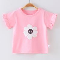 Cute Flower Cotton T-shirts & Blouses main image 3