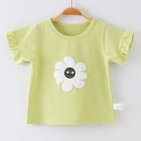 Cute Flower Cotton T-shirts & Blouses main image 2