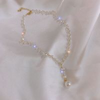 1 Piece Fashion Irregular Artificial Crystal Beaded Inlay Artificial Pearls Women's Pendant Necklace sku image 1