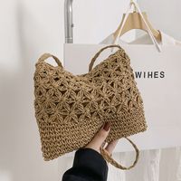 Women's Small Spring&summer Straw Solid Color Vacation Square Zipper Straw Bag main image 1