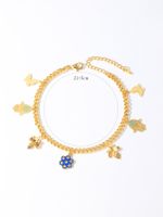 Retro Maple Leaf Butterfly 18k Gold Plated Copper Wholesale Anklet main image 3