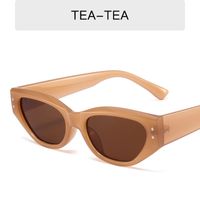 Retro Solid Color Ac Cat Eye Full Frame Women's Sunglasses sku image 2