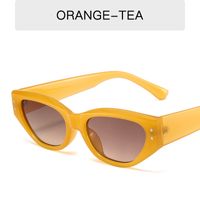 Retro Solid Color Ac Cat Eye Full Frame Women's Sunglasses sku image 5