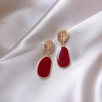 Wholesale Jewelry 1 Pair Simple Style Oval Alloy Drop Earrings main image 5