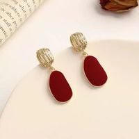Wholesale Jewelry 1 Pair Simple Style Oval Alloy Drop Earrings sku image 1