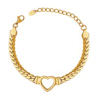 Wholesale 1 Piece Vintage Style Heart Shape Titanium Steel 18k Gold Plated Bracelets main image 3