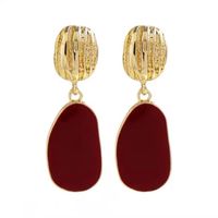 Wholesale Jewelry 1 Pair Simple Style Oval Alloy Drop Earrings main image 3