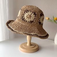 Women's Vacation Color Block Big Eaves Straw Hat sku image 4