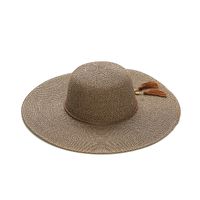 Women's Vacation Solid Color Flat Eaves Sun Hat Straw Hat main image 3