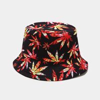 Unisex Casual Color Block Flower Wide Eaves Bucket Hat main image 5