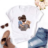 Women's T-shirt Short Sleeve T-shirts Printing Vintage Style Human Letter Bear main image 4
