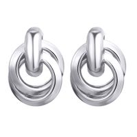 Wholesale Jewelry 1 Pair Retro Geometric Metal Earrings sku image 1