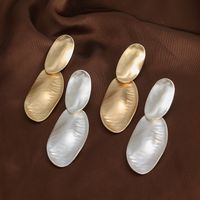 Wholesale Jewelry 1 Pair Retro Oval Alloy Ear Studs main image 4