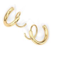 1 Pair Simple Style The Answer Plating Stainless Steel Gold Plated Earrings main image 3