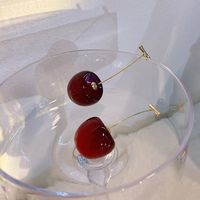 Wholesale Jewelry 1 Pair Sweet Cherry Alloy Earrings sku image 1