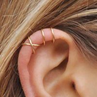 1 Set Simple Style Geometric Copper Plating Ear Clips main image 5