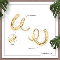 1 Pair Simple Style The Answer Plating Stainless Steel Gold Plated Earrings main image 1