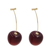 Wholesale Jewelry 1 Pair Sweet Cherry Alloy Earrings main image 4