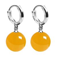 1 Pair Elegant Round Agate Wholesale Drop Earrings sku image 4