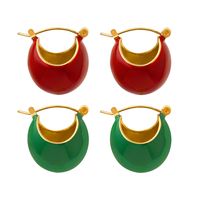Wholesale 1 Pair Vintage Style Solid Color Titanium Steel 18k Gold Plated Earrings main image 8