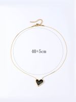 Stainless Steel 18K Gold Plated Simple Style Enamel Plating Heart Shape Resin Pendant Necklace main image 2