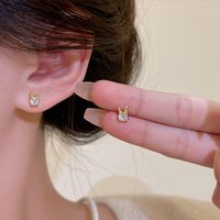 Sweet Star Flower Bow Knot Alloy Inlay Artificial Pearls Rhinestones Women's Earrings 1 Pair sku image 1