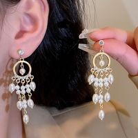 Fashion Geometric Star Flower Imitation Pearl Alloy Tassel Women's Drop Earrings 1 Pair sku image 9