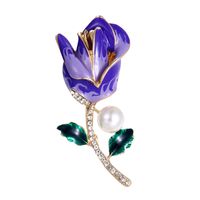 Romantisch Blume Legierung Inlay Künstliche Perlen Strasssteine Frau Broschen sku image 16