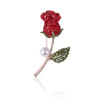 Romantisch Blume Legierung Inlay Künstliche Perlen Strasssteine Frau Broschen sku image 25