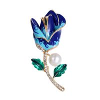 Romantisch Blume Legierung Inlay Künstliche Perlen Strasssteine Frau Broschen sku image 17