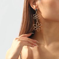Wholesale Jewelry 1 Pair Simple Style Flower Metal Turquoise Drop Earrings main image 4