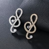 Retro Notes Alloy Inlay Rhinestones Women's Brooches main image 4