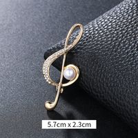 Retro Notes Alloy Inlay Rhinestones Women's Brooches sku image 4