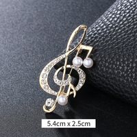 Retro Notes Alloy Inlay Rhinestones Women's Brooches sku image 7