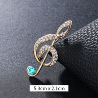 Retro Notes Alloy Inlay Rhinestones Women's Brooches sku image 11