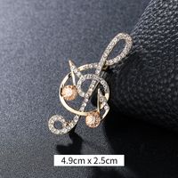 Retro Notes Alloy Inlay Rhinestones Women's Brooches sku image 25