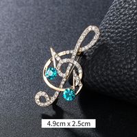 Retro Notes Alloy Inlay Rhinestones Women's Brooches sku image 24