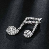 Retro Notas Aleación Embutido Diamantes De Imitación Mujeres Broches sku image 19