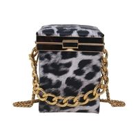 Women's Small Pu Leather Cows Zebra Leopard Cute Streetwear Square Lock Clasp Box Bag sku image 1