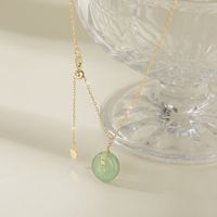 Elegant Round Stainless Steel 18k Gold Plated Jade Wholesale Necklace main image 3