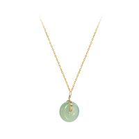 Elegant Round Stainless Steel 18k Gold Plated Jade Wholesale Necklace main image 2