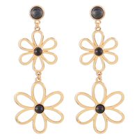 Wholesale Jewelry 1 Pair Simple Style Flower Metal Turquoise Drop Earrings sku image 3
