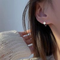 Wholesale Jewelry 1 Pair Simple Style Flower Alloy Earrings main image 4